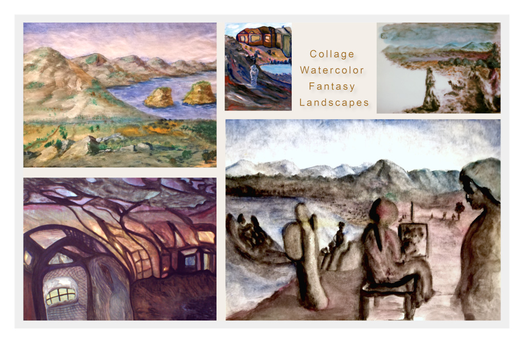 Collage Watercolor Landscapes 