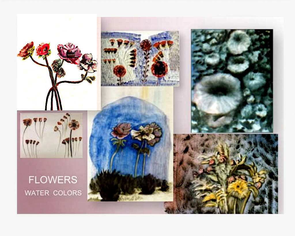 Floral Collage Watercolors